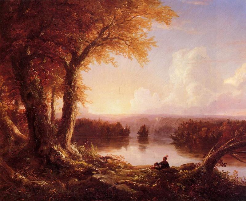 Thomas Cole Indian at Sunset Spain oil painting art